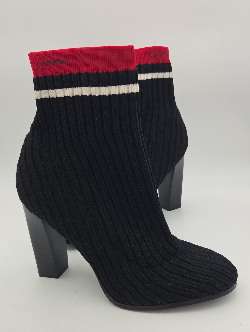 Calvin Klein Antonette Ribbed Stretch Knit Ankle Boots Women 11